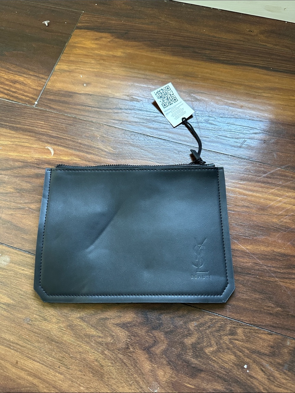 Yves Saint Laurent Black Leather Toiletry Pouch